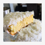 A slice of coconut cake