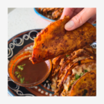 Chicken Birria Tacos and consome sauce